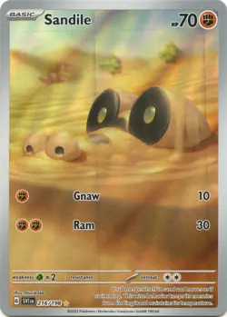 Sandile - 216/198 - Pokemon Scarlet Violet Base Illustration Rare NM - Image 1