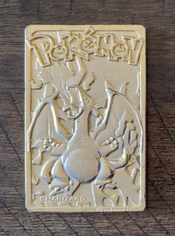 1999 Burger King POKEMON CHARIZARD 23k Gold Plated Metal Card Loose COA - Image 2