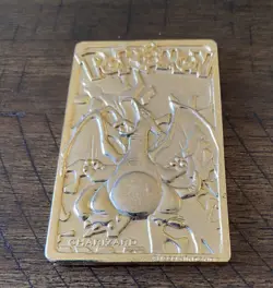 1999 Burger King POKEMON CHARIZARD 23k Gold Plated Metal Card Loose COA - Image 5