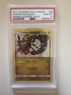 2017 POKEMON SUN & MOON SHINING LEGENDS #56 SHINING RAYQUAZA-HOLO PSA 10 - Image 1