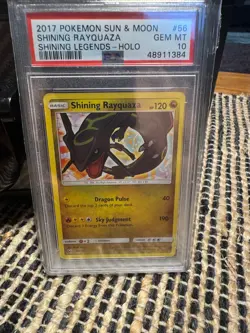 2017 POKEMON SUN & MOON SHINING LEGENDS #56 SHINING RAYQUAZA-HOLO PSA 10 - Image 1