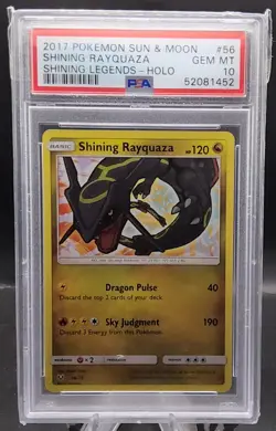 PSA 10 2017 Pokemon Sun & Moon Shining Rayquaza Shining Legends Holo Rare #56 - Image 1