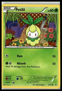 Petilil 4/101 Pokemon Card Noble Victories Common 60 HP Lightly Played FS - Image 1
