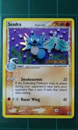 Pokemon Card EX Dragon Frontiers 22 Seadra Reverse Holo Rare Stamped 2006 HP - Image 1
