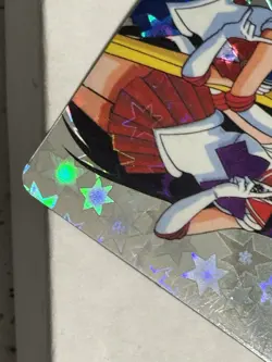 Sailor Moon Mars & Mercury Rare holo-prism Sticker Card 1990s Vintage - Image 4