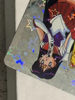 Sailor Moon Mars & Mercury Rare holo-prism Sticker Card 1990s Vintage - Image 5