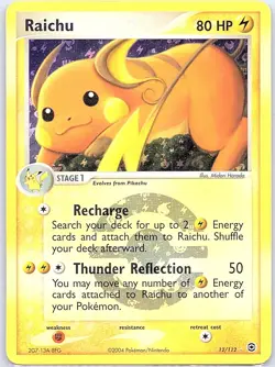 Raichu 12/112 Reverse Holo FireRed & LeafGreen - Pokemon Card - LP - Image 1