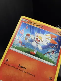 Pokemon TCG Sword & Shield Scorbunny 030/202 Cosmos Holo Promo SWIRL NM! - Image 4