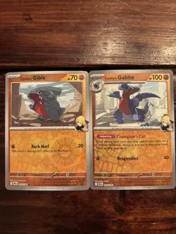 Pokemon TCG Cynthia’s Gible 102/182 & Gabite 103/182 Reverse Holo LOT! - Image 1
