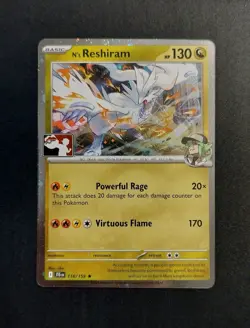 Pokemon TCG N's Reshiram Cosmos Holo Pokemon Prize Pack Series 8 Promo NM - Image 1