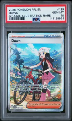 2025 POKEMON PFL EN-PHANTASMAL FLAMES SPECIAL ILLUSTRATION RARE #129 DAWN PSA 10 - Image 1