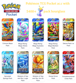 Pokemon TCG (Trading Card Game) Pocket- Ac.c 5200+ Pack Hourglass - Description - Image 1