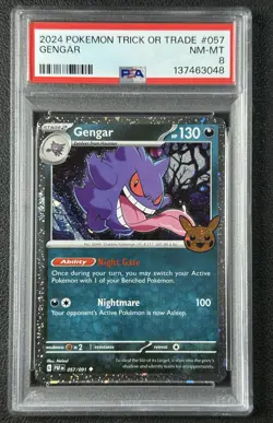 GENGAR PSA 8 2024 POKEMON TRICK OR TRADE #057/091 NM-MT 3048 - Image 1