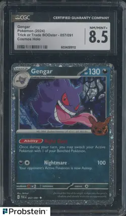 2024 Pokemon Trick or Trade BOOster #057/091 Gengar Cosmos Holo CGC 8.5 NM-MT+ - Image 1