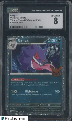 2024 Pokemon Trick or Trade BOOster #057/091 Gengar Cosmos Holo CGC 8 NM-MT - Image 1