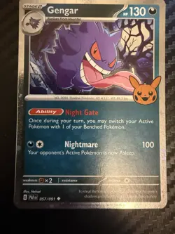 Pokemon Gengar Trick or Trade 2024 Cosmo Holo Card 057/091 - Image 1