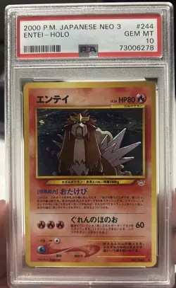 2000 Pokemon Japanese Neo 3 ENTEI-HOLO GEM MT PSA 10 - Image 1