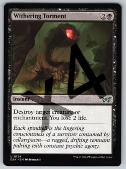 x4 Withering Torment U Duskmourn: House of Horror 124 NM Instant Normal - Image 1