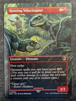 Hunting Velociraptor - Borderless - Jurassic World Collection (MTG) - Image 1