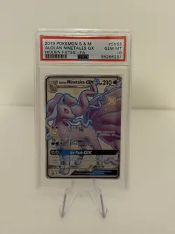 Pokemon TCG: Alolan Ninetales GX SV53/SV94 Hidden Fates PSA 10 GEM MINT - Image 1