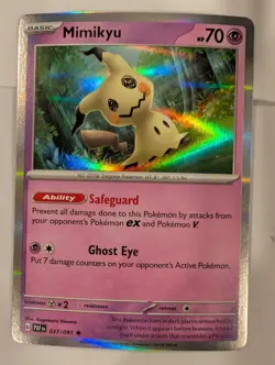 Mimikyu 037/091 Paldean Fates Pokemon Holo Foil Rare Nice! - Image 1