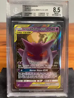 Pokemon 2019 Sun & Moon Team Up Gengar & Mimikyu Gx 53 BGS 8.5 NM-MT+ BGS/PSA EN - Image 1