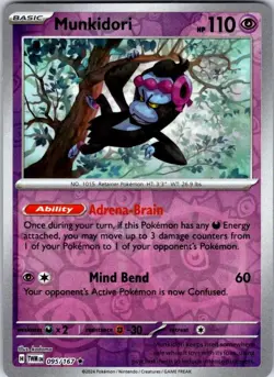 Pokemon | SV06: Twilight Masquerade | Munkidori | 095/167 | Reverse Holo | NM - Image 1