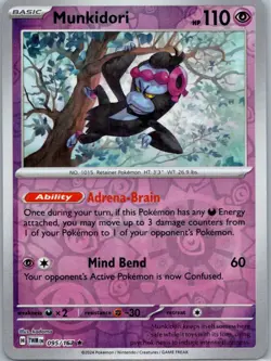 Pokemon Munkidori SV06: Twilight Masquerade 095/167 Near Mint NM Reverse Holo - Image 1