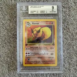 1999 Pokemon Jungle FLAREON #3 1ST EDITION HOLO BGS 9 (Sub Grades - 10 surface) - Image 1