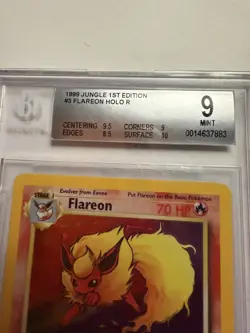 1999 Pokemon Jungle FLAREON #3 1ST EDITION HOLO BGS 9 (Sub Grades - 10 surface) - Image 4