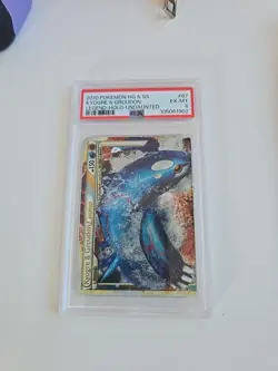 2010 POKEMON HEARTGOLD & SOULSILVER UNDAUNTED KYOGRE & GROUDON LEGEND-HOLO PSA 6 - Image 1