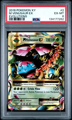 2016 POKEMON XY EVOLUTIONS #2 M VENUSAUR EX PSA 6 - Image 1