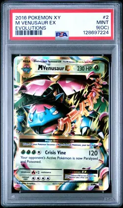 2016 POKEMON XY EVOLUTIONS #2 M VENUSAUR EX PSA 9 OC - Image 1