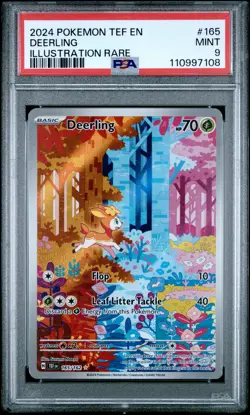 2024 POKEMON TEF EN-TEMPORAL FORCES ILLUSTRATION RARE #165 DEERLING PSA 9 - Image 1