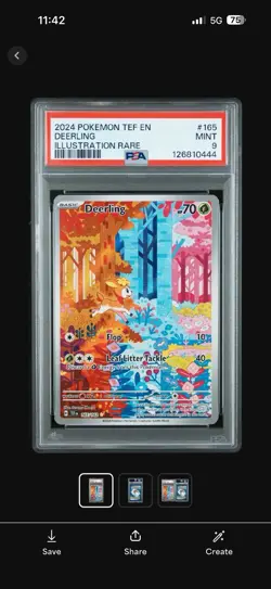 PSA 9 Deerling 165/162 Illustration Rare Tef En-temporal Forces Pokemon - Image 1