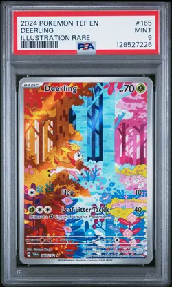 2024 POKEMON TEF EN-TEMPORAL FORCES ILLUSTRATION RARE #165 DEERLING PSA 9 - Image 1
