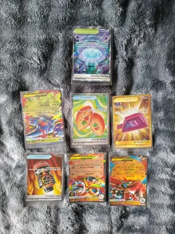 Various Pokemon Cards 7 Card Bundle Pack Fresh From Pack in sleeve - Image 1