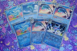 Pokemon Cards - Finizen & Palafin - 7 Card Bundle - Reverse Holo & Non Holo - Image 1