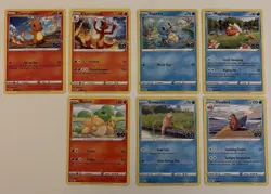 Pokemon Cards TCG 7 Card Fire & Water Pokemon Bundle Charmander Squirtle - Image 1