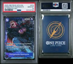 PSA 10 2025 ONE PIECE OP10 ROYAL BLOOD ALTERNATE ART 072 DONQUIXOTE ROSINANTE EN - Image 3