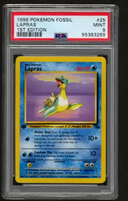 1999 Lapras 25/62 Fossil 1st Edition Non Holo PSA 9 MINT Pokemon TCG WOTC - Image 1