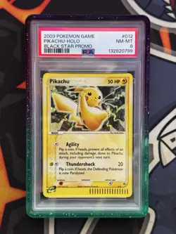 Pokemon 2003 Black Star Promo Holo Pikachu #012 PSA 8 - Image 1