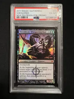 Magic Mtg FOIL New Phyrexia Prerelease Promo Sheoldred Whispering One PSA 6 - Image 1