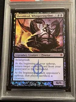 Magic Mtg FOIL New Phyrexia Prerelease Promo Sheoldred Whispering One PSA 6 - Image 3