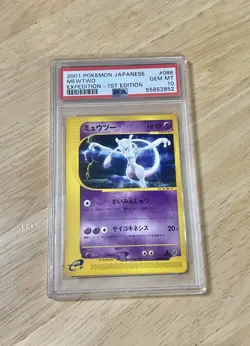 Pokemon Cards: Japanese 1st Edition Expedition Rare: Mewtwo 86: PSA 10 - Image 1