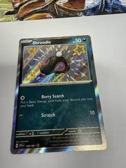 Shroodle 189/091 Baby Shiny Paldean Fates Pokemon TCG Card Holo Rare NM - Image 2