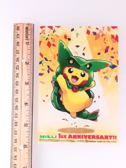 Rayquaza Poncho Pikachu Pokemon Center Skytree Town 1th Clear Card Japan F/S - Image 2