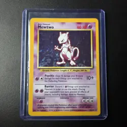 Mewtwo Base Set 10/102 Holo Rare Pokemon Card 1999 WOTC Vintage - Image 1