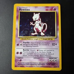 Mewtwo Base Set 10/102 Holo Rare Pokemon Card 1999 WOTC Vintage - Image 2