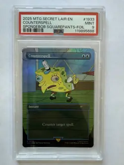 2025 MTG Secret Lair SpongeBob Counterspell 1933 Foil PSA Trading Card game TCG - Image 1
